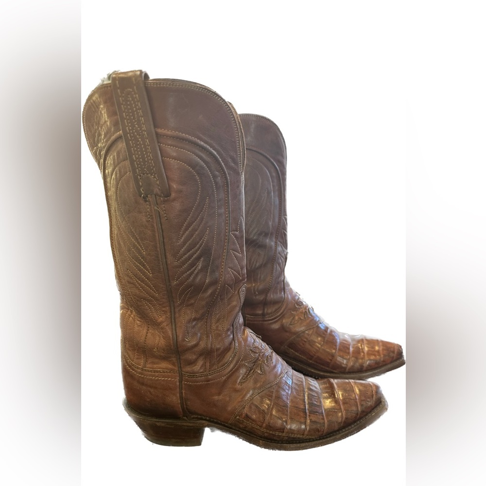 Lucchese boots. Brown eel and leather-1883 line. Size 6